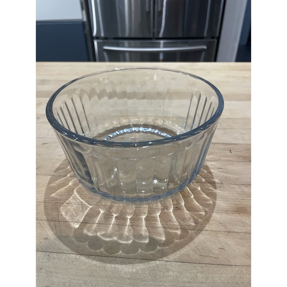 Anchor Hocking Ribbed Clear Glass Mixing Serving Bowl 1 Quart 4 Cup Made In USA